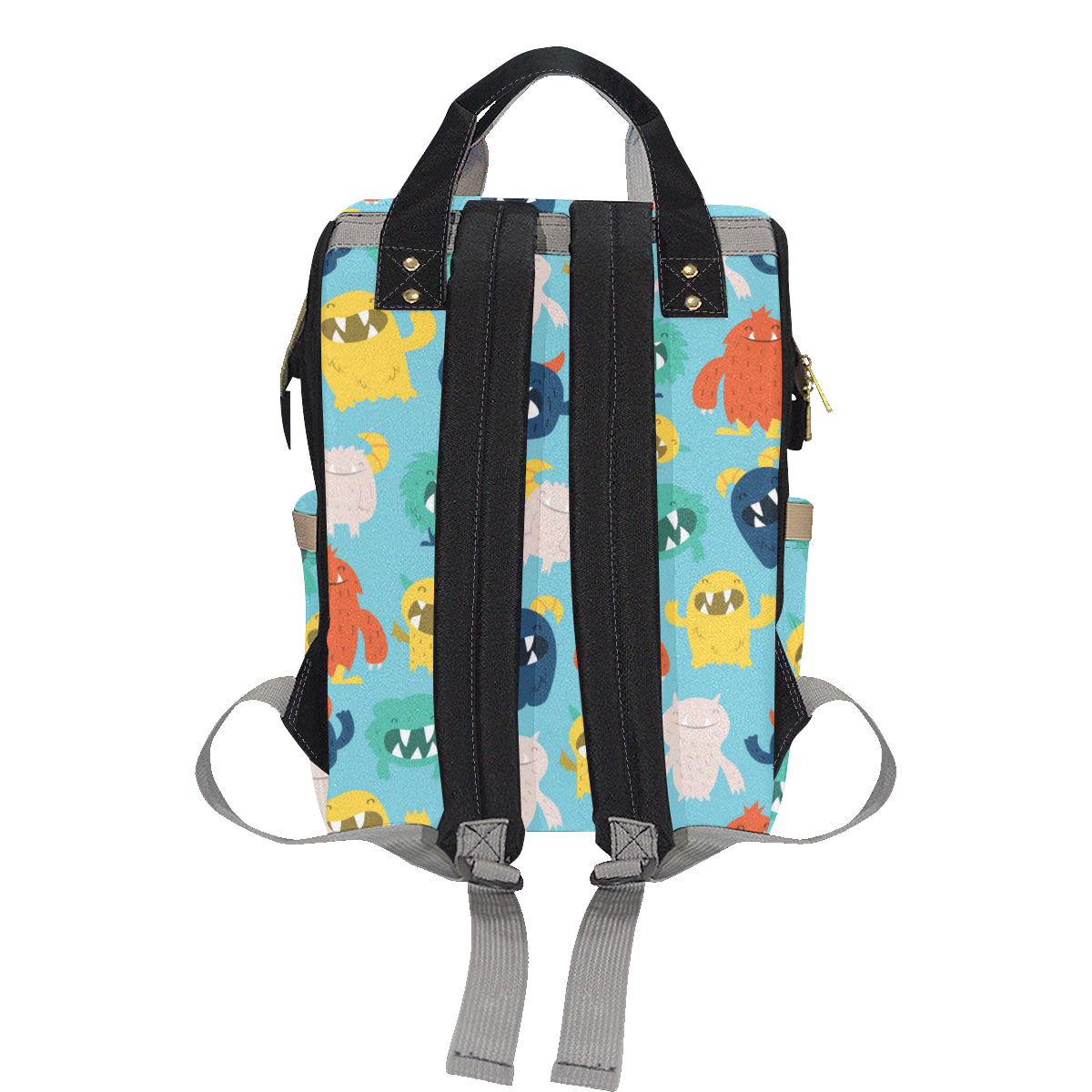 Monster Cartoon Pattern Print Design 03 Diaper Bag Backpack