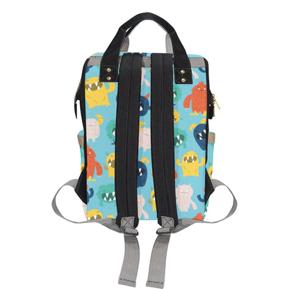Monster Cartoon Pattern Print Design 03 Diaper Bag Backpack