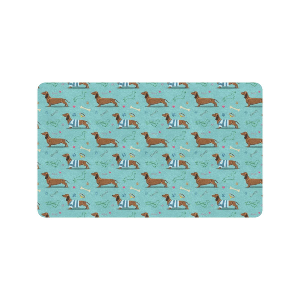 Dachshund Paw Decorative Print Pattern Rubber Doormat