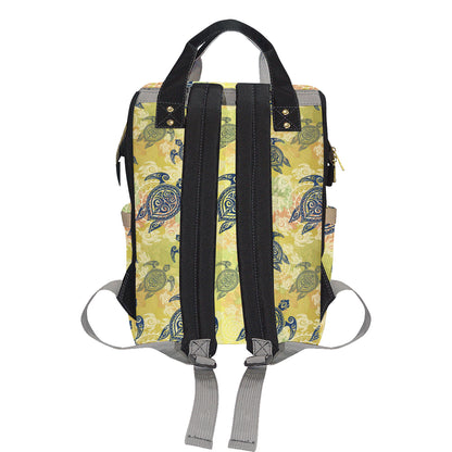 Hawaiian Turtle Tribal Design Print Diaper Bag Backpack