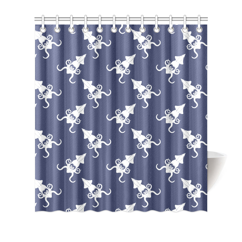 Giant Squid Pattern Print Design 02 Shower Curtain