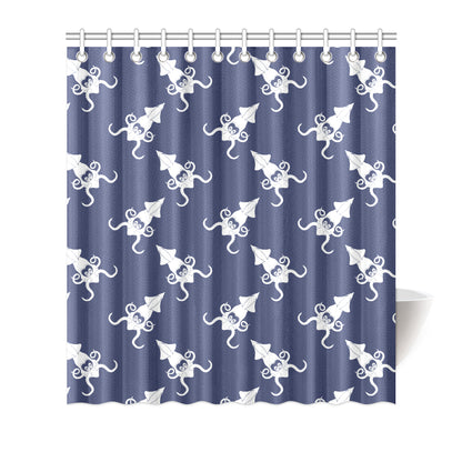 Giant Squid Pattern Print Design 02 Shower Curtain