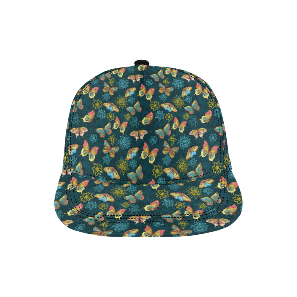 Butterfly Hand Draw Print Pattern Snapback Cap