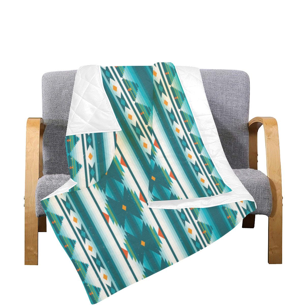 Blue Tribal Aztec Premium Quilt