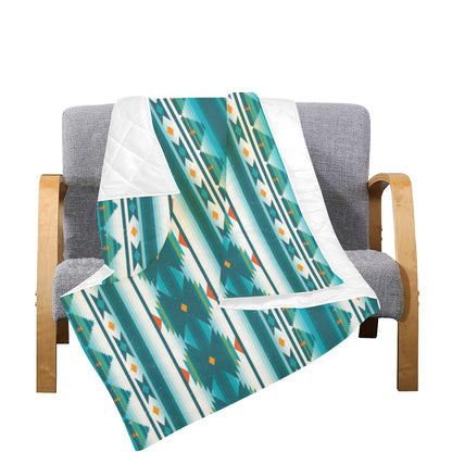 Blue Tribal Aztec Premium Quilt
