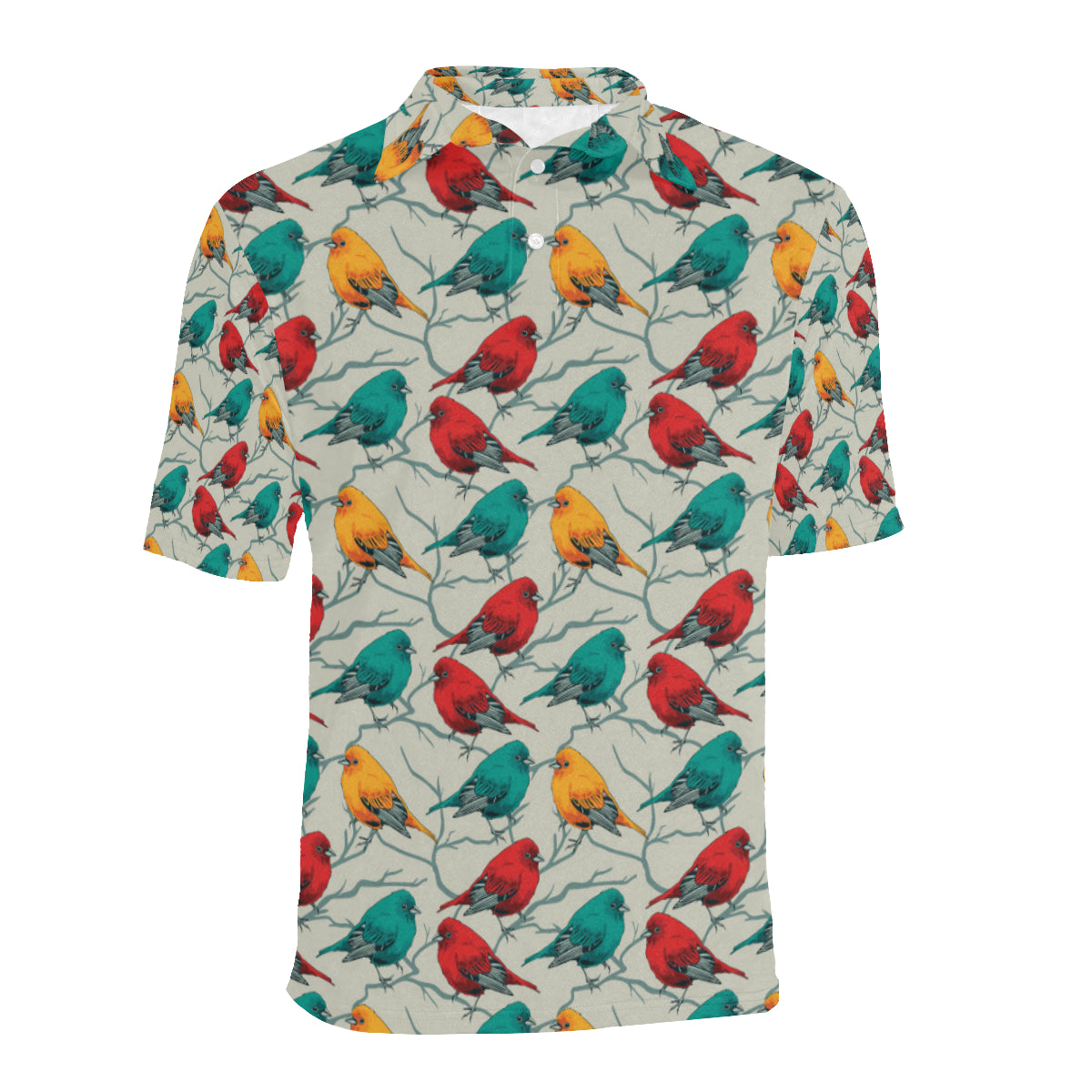 Birds Pattern Print Design 04 Men Polo Shirt