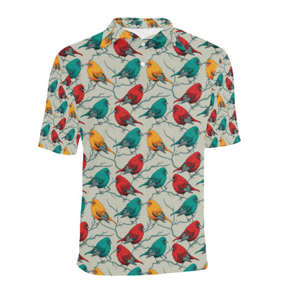 Birds Pattern Print Design 04 Men Polo Shirt