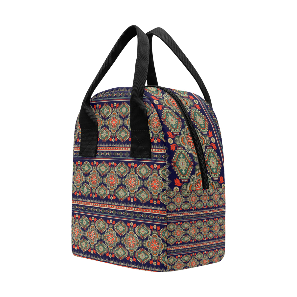 Ethnic Geometric Print Pattern Insulated Lunch Bag