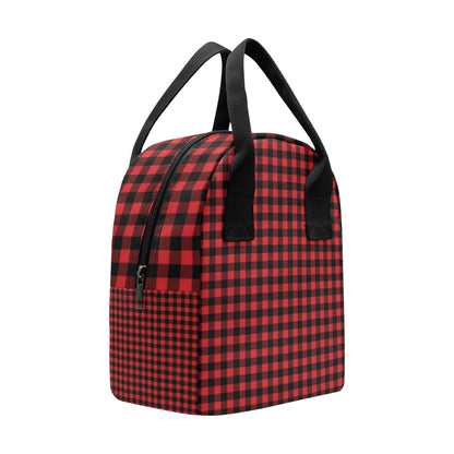 Red Black Buffalo Tartan Plaid Pattern Insulated Lunch Bag