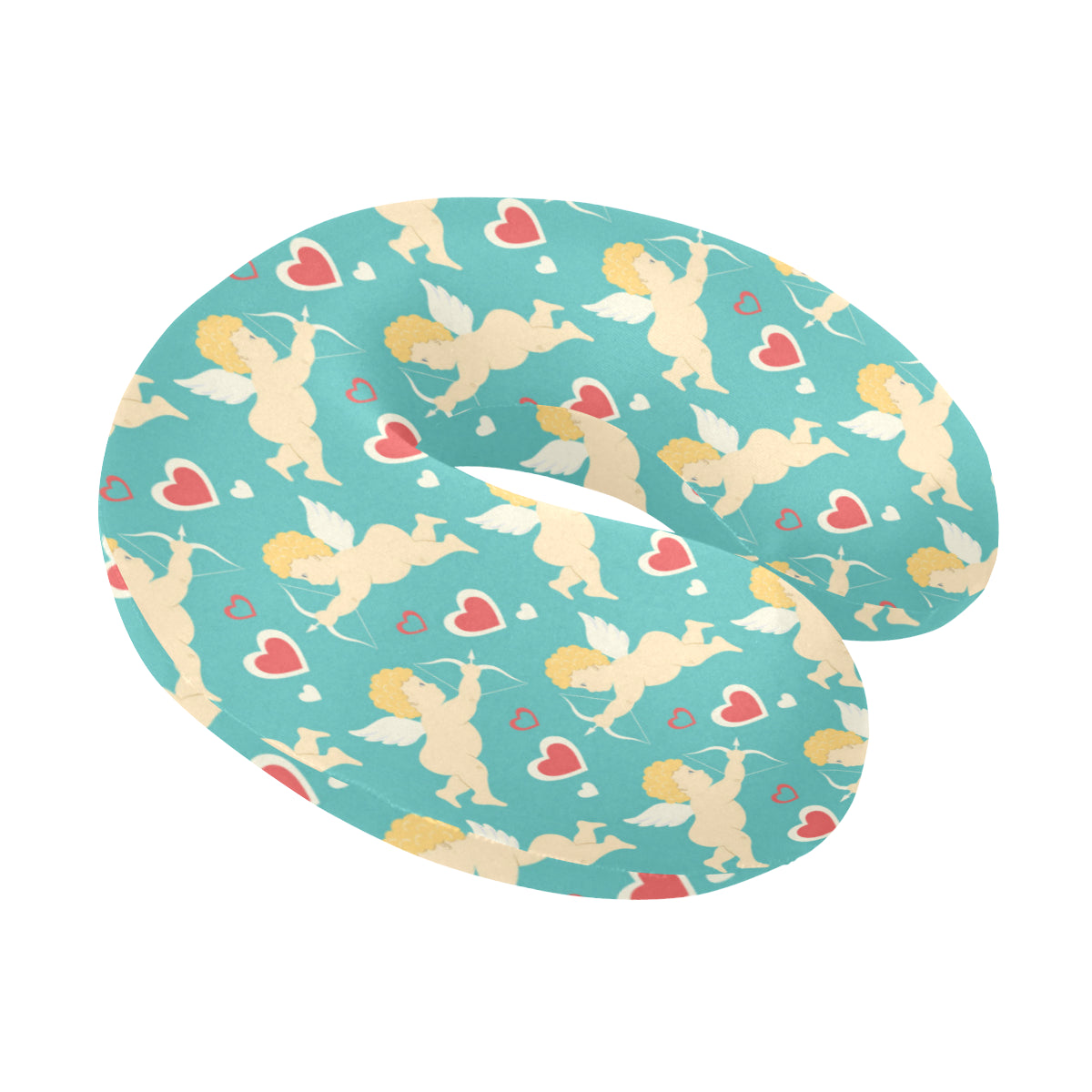 Cupid Pattern Print Design 01 U-Shaped Travel Neck Pillow