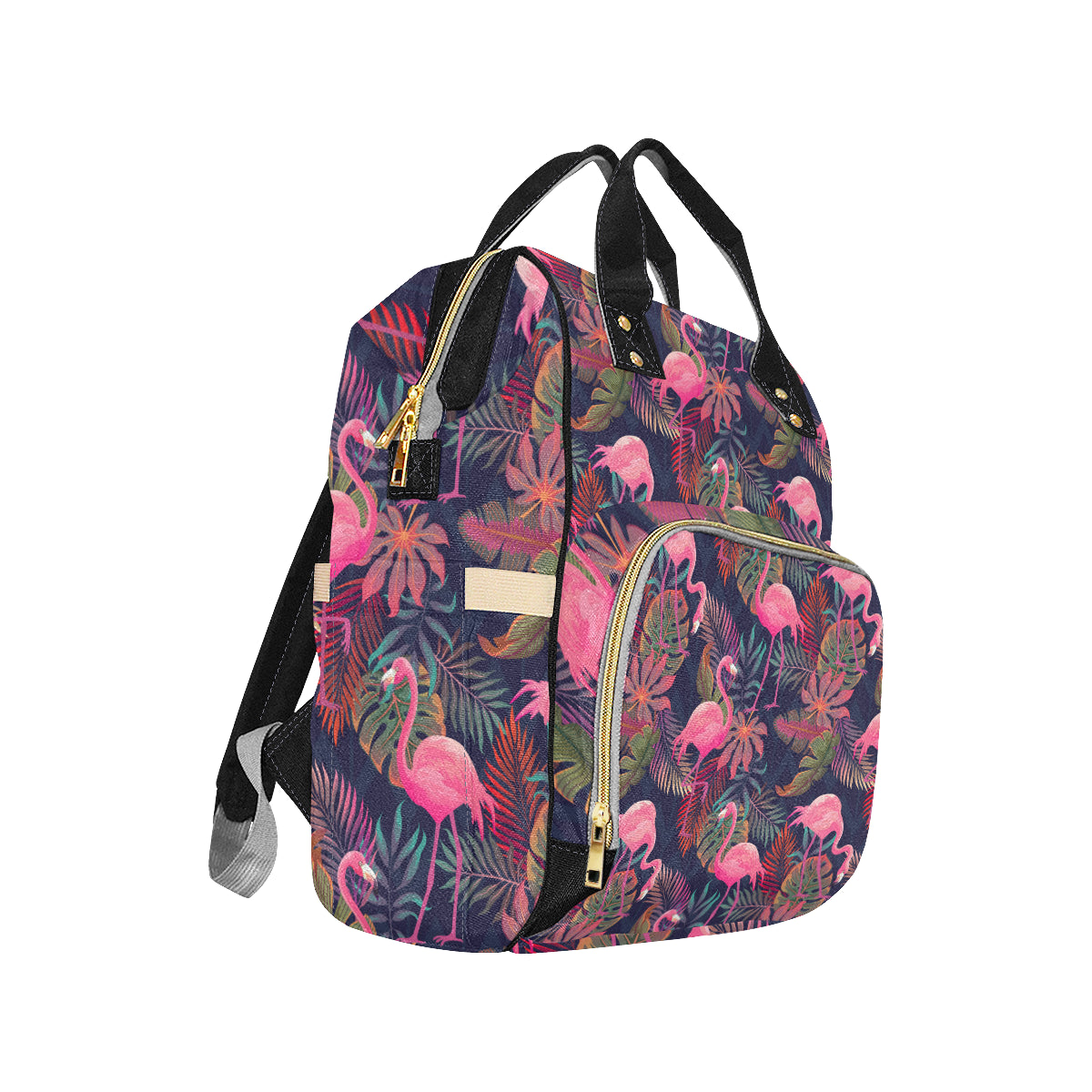 Flamingo Tropical Pattern Diaper Bag Backpack