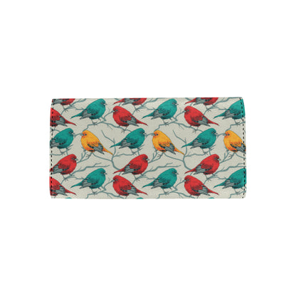 Birds Pattern Print Design 04 Women's Trifold Wallet