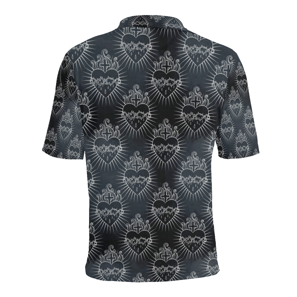 Christian Heart Tattoo Style Men Polo Shirt