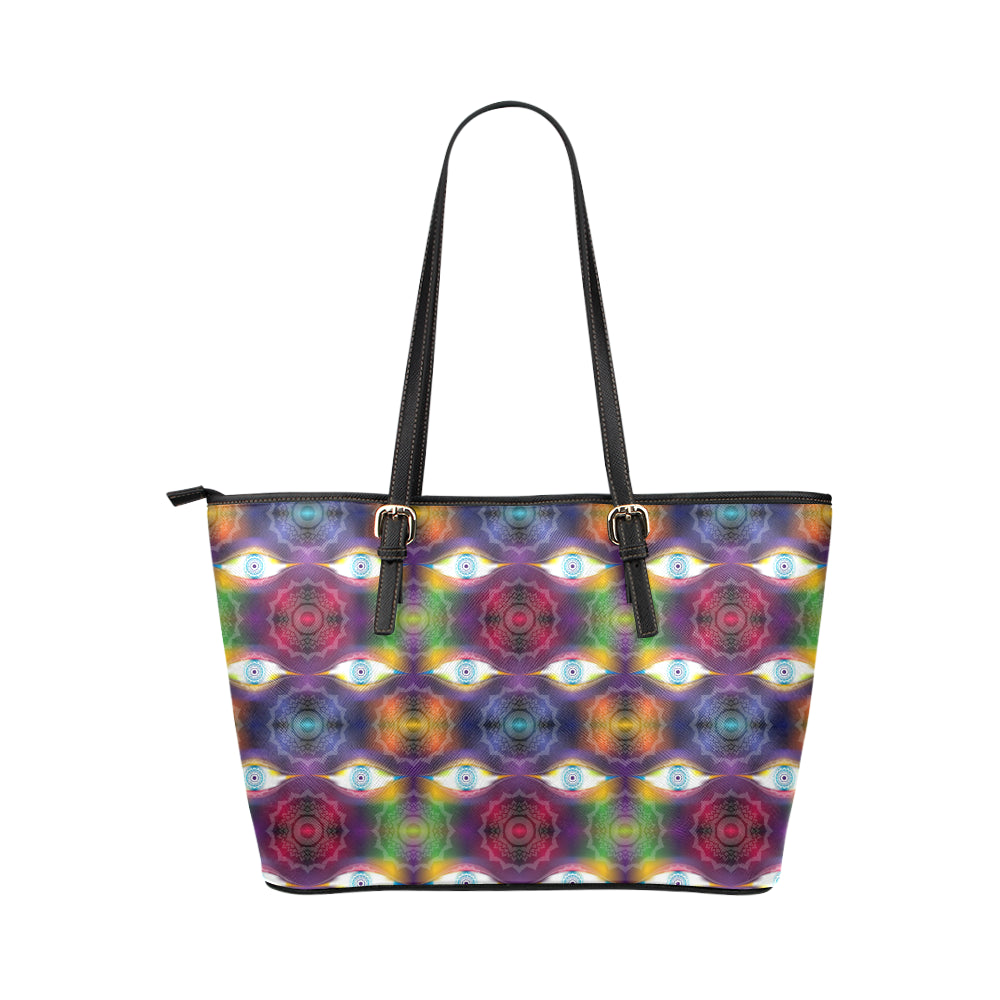 Chakra Eye Print Pattern Leather Tote Bag