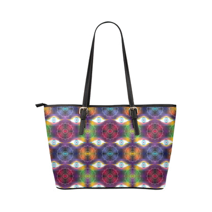 Chakra Eye Print Pattern Leather Tote Bag