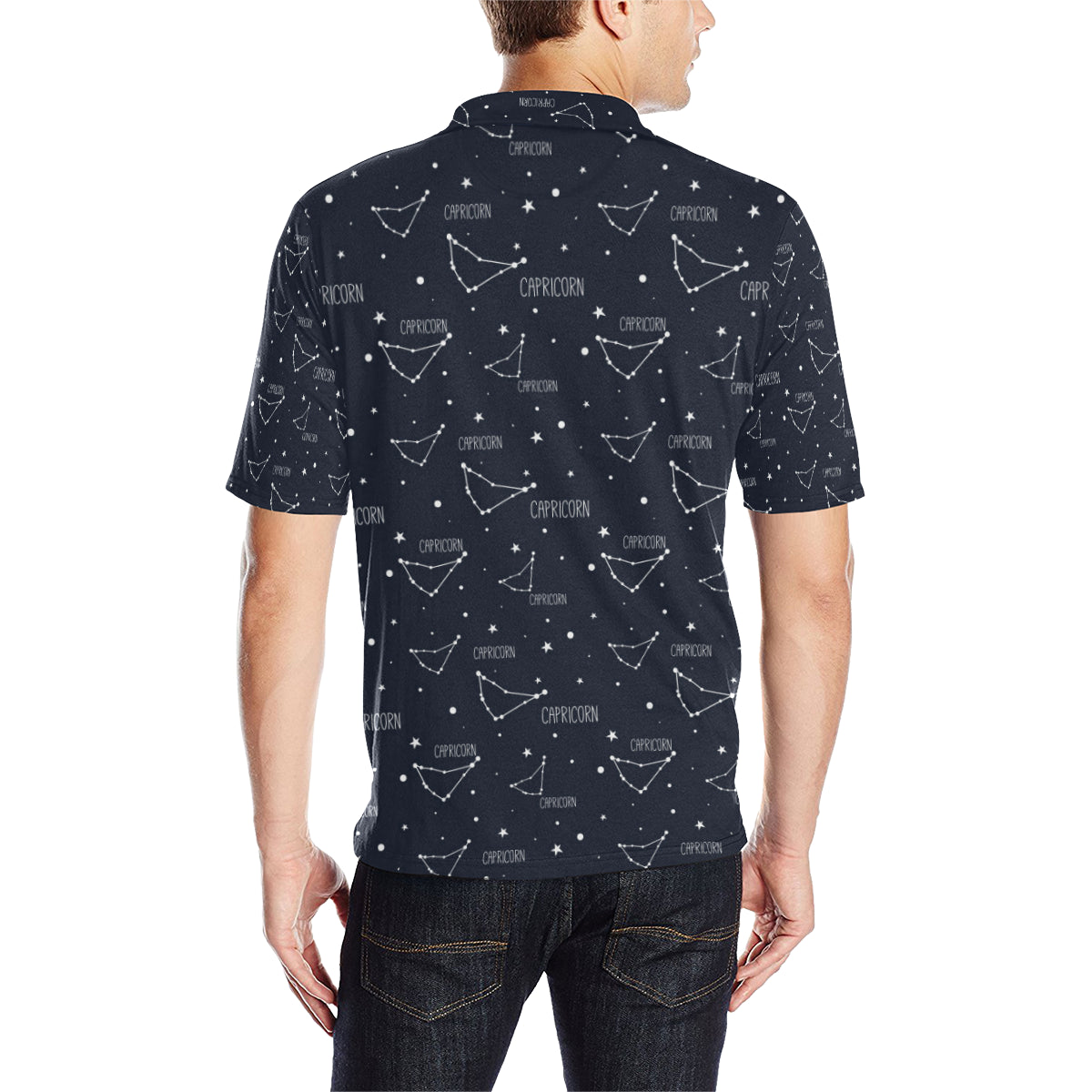 Capricorn Zodiac Pattern Print Design 01 Men Polo Shirt