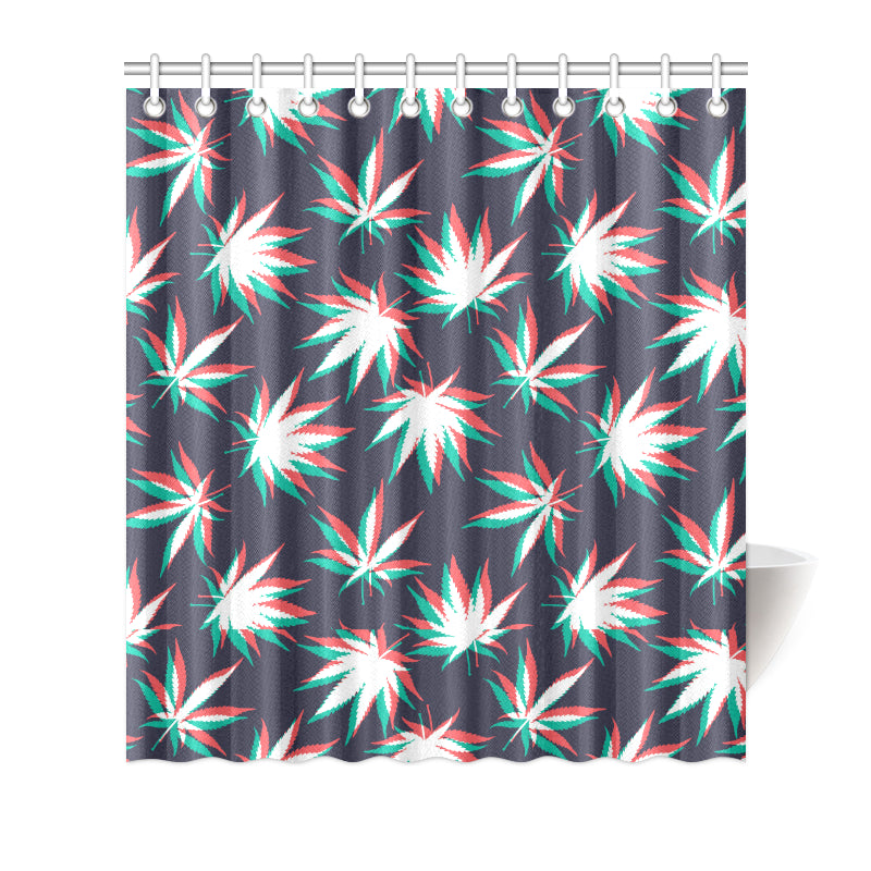 Pot Leaf Pattern Print Design A01 Shower Curtain