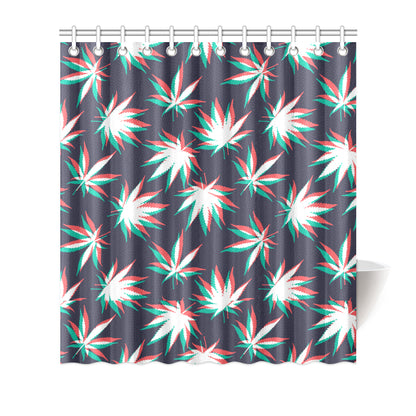 Pot Leaf Pattern Print Design A01 Shower Curtain