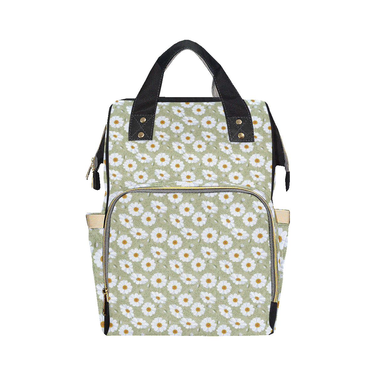 Daisy Yellow Print Pattern Diaper Bag Backpack