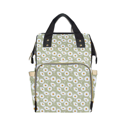 Daisy Yellow Print Pattern Diaper Bag Backpack