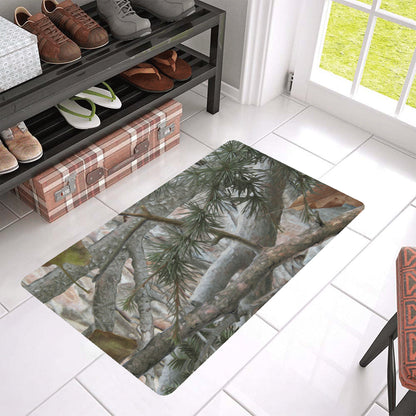 Camo Realistic Tree Forest Pattern Rubber Doormat