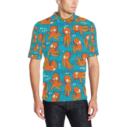 Octopus Pattern Print Design A02 Men Polo Shirt