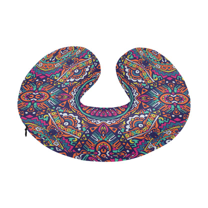 Boho Pattern Print Design 06 U-Shaped Travel Neck Pillow