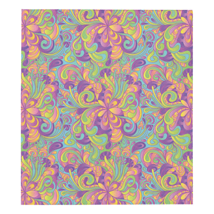 Psychedelic Mushroom Pattern Print Design A05 Premium Quilt