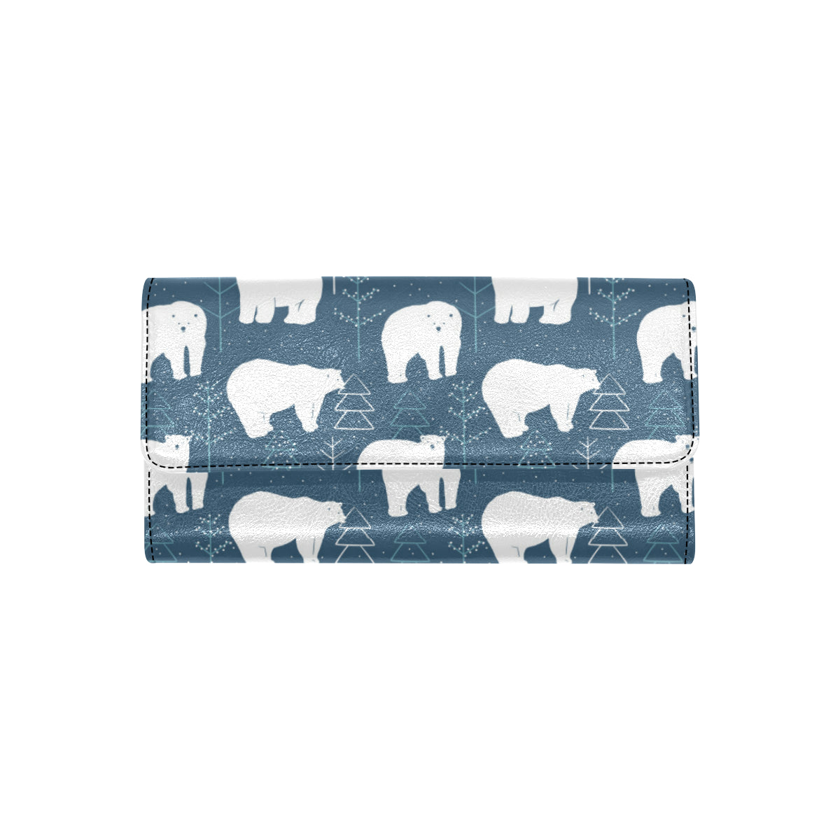 Polar Bear Pattern Print Design A01 Women's Trifold Wallet
