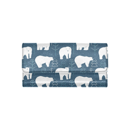 Polar Bear Pattern Print Design A01 Women's Trifold Wallet