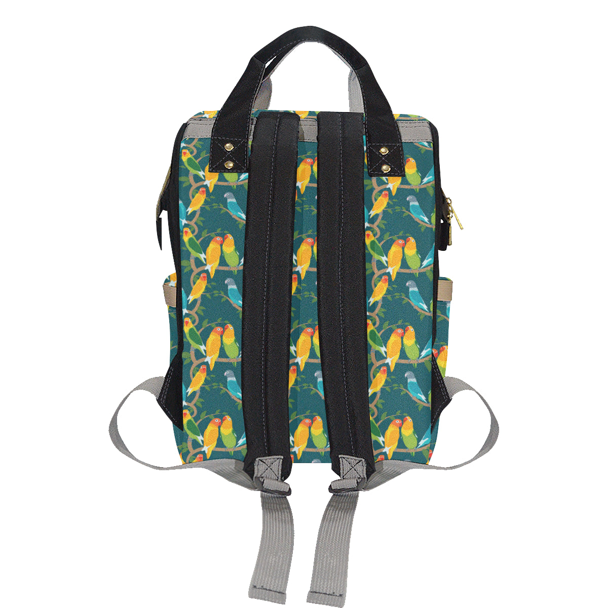 Lovebird Pattern Print Design 02 Diaper Bag Backpack