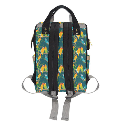 Lovebird Pattern Print Design 02 Diaper Bag Backpack