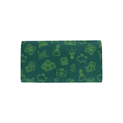 Accounting Financial Pattern Print Design 02 Women's Trifold Wallet