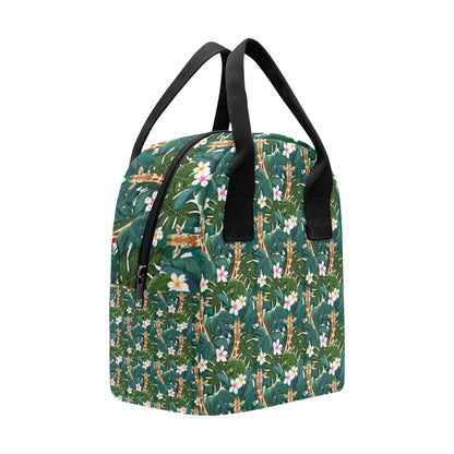 Giraffe Jungle Design Print Insulated Lunch Bag