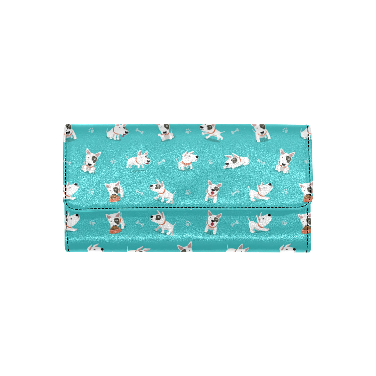Bull Terriers Pattern Print Design 07 Women's Trifold Wallet
