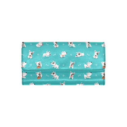 Bull Terriers Pattern Print Design 07 Women's Trifold Wallet