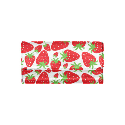 Strawberry Pattern Print Design SB01 Women's Trifold Wallet