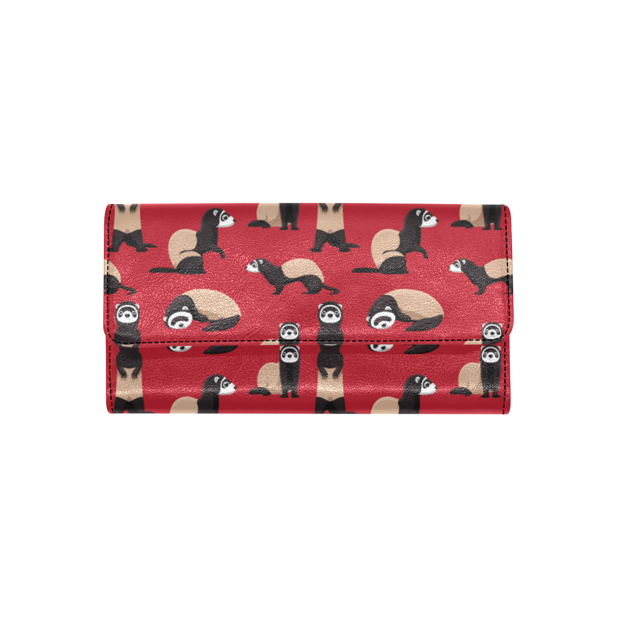 Ferret Pattern Print Design 02 Women's Trifold Wallet
