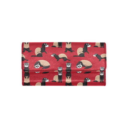 Ferret Pattern Print Design 02 Women's Trifold Wallet