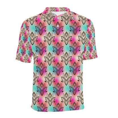 lotus Boho Pattern Print Design LO02 Men Polo Shirt