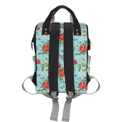 Summer Floral Pattern Print Design SF011 Diaper Bag Backpack