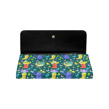 Gardening Pattern Print Design G08 Women's Trifold Wallet