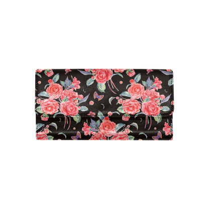Camellia Pattern Print Design CM03 Women's Trifold Wallet