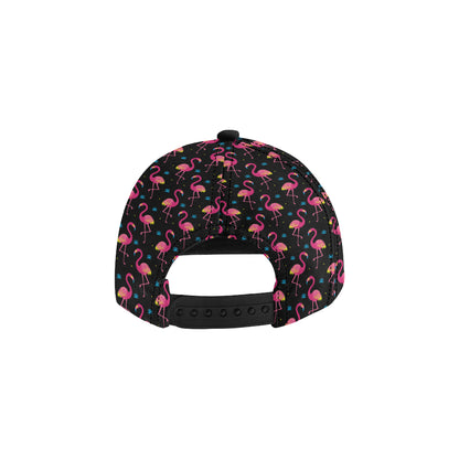 Flamingo Pink Neon Print Pattern Snapback Cap