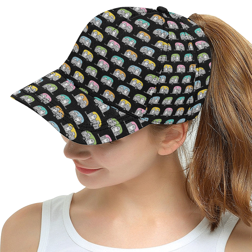 Camper Pattern Camping Themed No 2 Print Snapback Cap