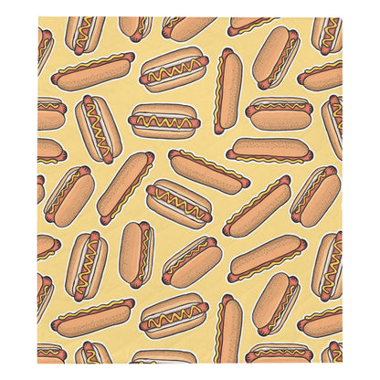 Hot Dog Pattern Print Design 01 Premium Quilt