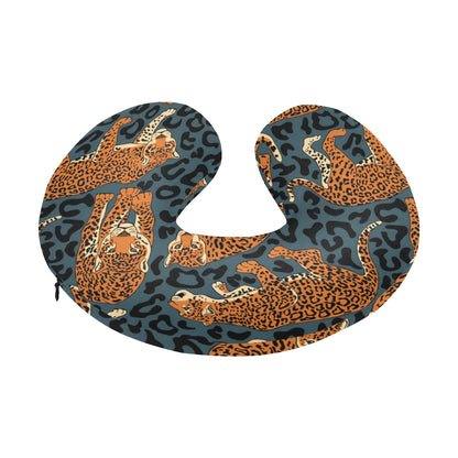 Jaguar Pattern Print Design 04 U-Shaped Travel Neck Pillow