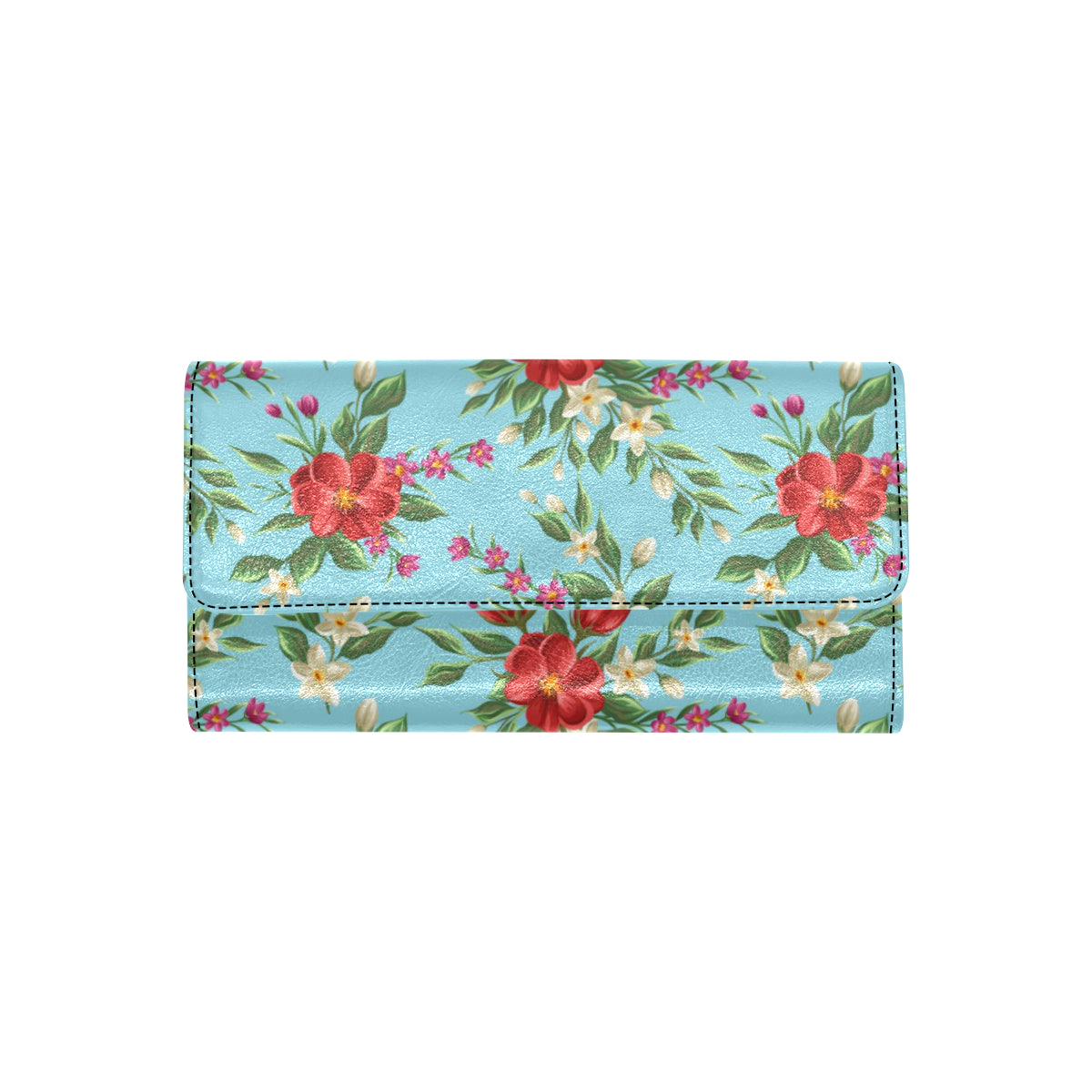 Summer Floral Pattern Print Design SF011 Women's Trifold Wallet