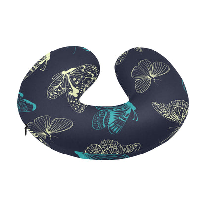 Monarch Butterfly Pattern Print Design 01 U-Shaped Travel Neck Pillow