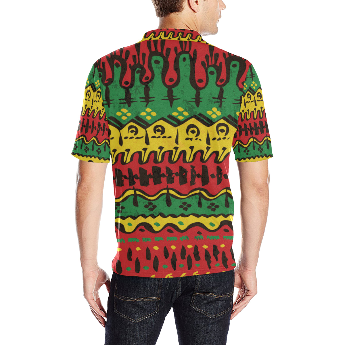 Rasta Pattern Print Design A01 Men Polo Shirt